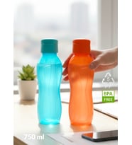 2’li Suluk Seti PP-5 Bpa Free Akıtmaz-Kokusuz Okul Matarası Mavi Turuncu 750 ml