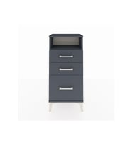 Arges Komodin Tek Raflı 3 Çekmeceli 44x30x96 Antrasit-Antrasit