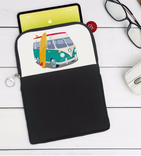 BK Gift Klasik Araç Tasarımlı Taşınabilir Koruyucu Tablet Kılıfı & Organizer Çanta - Siyah-3