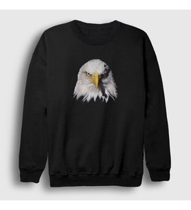 Presmono Unisex Siyah Eagle V2 Kartal Sweatshirt 314208tt
