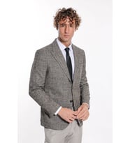 Ekose Desen Slim Fit Siyah Erkek Ceket - Wessi
