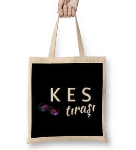 Kes Tıraşı Bez Çanta Uzun Saplı