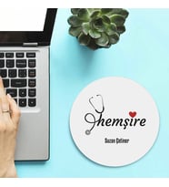 Kişiye Özel Hemşire Temalı Yuvarlak Mousepad