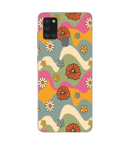 Samsung Galaxy A21S Uyumlu Çiçekler Tasarımlı Şeffaf Telefon Kılıfı