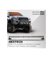 Hextech 70W Turuncu 100cm 17 Farklı Yanış Modlu 7 COB LED Off Road Led Lamba