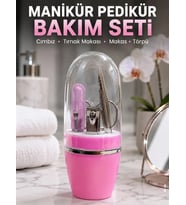 Pembe Tırnak Bakım Seti Cımbız Makas Tırnak Makası ve Törpü İçeren Kit