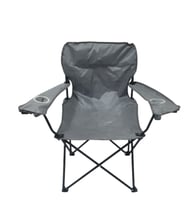 MOWICAMP Büyük Kamp Sandalyesi PP Outdoor Katlanır Bahçe Piknik Plaj Balkon Sandalyesi Gri Siyah Ayak