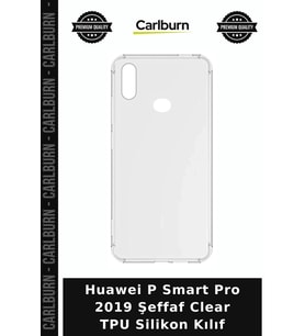 Huawei P Smart Pro 2019 Şeffaf Clear TPU Silikon Kılıf Telefon Kapağı Cep Kalkanı