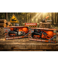 Baretli ve Gözlüklü Sesli Hızar Seti Oyuncak Power Saw Set