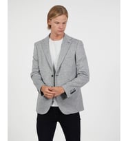 Gri Blazer Tek Ceket Mono Yaka Slim Fit  Agustini