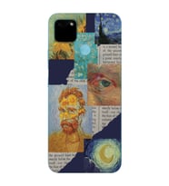 Realme C21Y/C25Y Uyumlu Vincent van Gogh Kolaj Desenli Şeffaf Telefon Kılıfı
