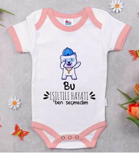 BK Kids Bu Işıltılı Hayatı Ben Seçmedim Tasarımlı Pembe Bebek Body Zıbın-1