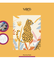 Leopar Çocuklar İçin Sayılarla Boyama Seti 30x40 cm (Tuvale Gerili)
