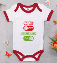 BK Kids Uyku Off Tasarımlı Kırmızı Bebek Body Zıbın-1