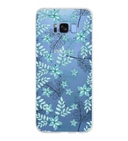 Samsung Galaxy S8 Plus Kapak Floral Su Yeşili Tasarımlı Şeffaf Silikon Kılıf
