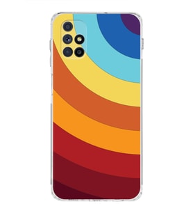 Samsung Galaxy M51  Kamera Korumalı Kapak Renk Cümbüşü Tasarımlı  Şeffaf  Kılıf