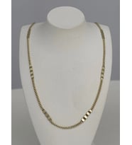 Özel Seri Ezme Plaka Detay İnce Gold Zincir Kolye 45 Cm