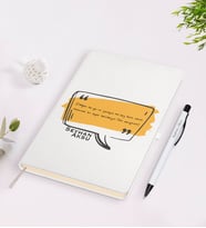 BK Gift Kişiye Özel Kendi El Yazın Mesajlı Beyaz Defter ve Kalem Hediye Seti-1