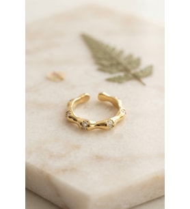 Gold Renk Kemik Model Zirkon Taşlı Kadın Yüzük TJ-BYK4237