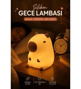 Silikon Kapibara Gece Lambası Dokunmatik Renk Değiştiren Dekoratif Kapibara Masa Lambası