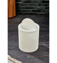 6,5 Lt Yuvarlak Çizgi Model Banyo Mutfak Çöp Kovası Beyaz