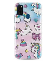 Samsung M21 M22 M23 M30 M31S M32 Kılıf Desenli Silikon Unicorn Mektup 1800