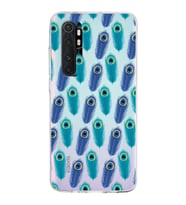 PrintiFy Xiaomi Mi Note 10 Lite ile Uyumlu 1mm Slim Fit Nazar Boncuğu 4 Baskılı Şeffaf  Kılıf