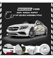 Mercedes C200 Oto Araç Kapı Koruma Fitili 5metre Parlak Beyaz Renk