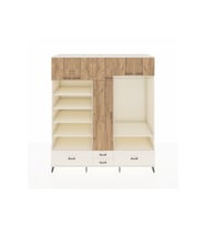 Kronos Dolap 18 Raflı 4 Çekmeceli Tek Askılı 220x59x243 Aytaşı-Çam/Aytaşı