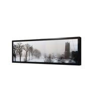 Panoramik Karlı Doğa Çerçeveli Cam Tablo