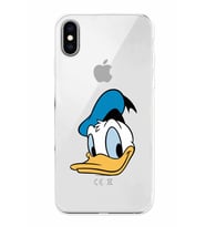 Apple iPhone XS Max Uyumlu Kamera Korumalı Tıpalı Kapak Donald Duck TasarımlıŞeffaf Kılıf