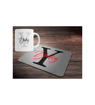 KİŞİYE ÖZEL Y HARF BASKILI MOUSE PAD ve KUPA BARDAK SETİ