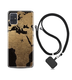 Samsung a71 A72 A73 A7 A9 2018 C7 C9 Kılıf Boyun Askılı Silikon Map Planet 1656