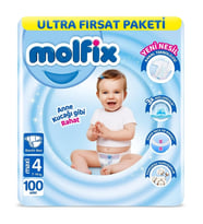 Molfix Bebek Bezi Ultra Fırsat Paketi 4 Beden 7-14 Kg 100 Adet