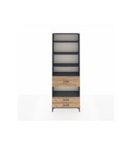 Arges Dolap 5 Raflı 3 Çekmeceli 88x30x243 Antrasit-Çam