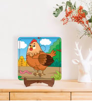 BK Toys Çocuklar İçin 2 si 1 arada Eğitici-Öğretici Ahşap 4 Parça Yapboz Puzzle Çerçeve Model 22