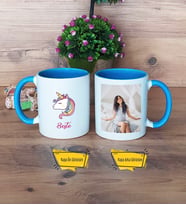 Unicorn Kupa Bardak Mavi Fotoğraflı Doğum Günü Hediyesi