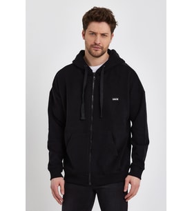 ALEXANDERGARDI KAPÜŞONLU FERMUARLI SWEATSHİRT (UN-73800) (Siyah)