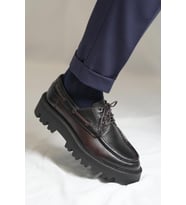 Shoetyle - Kahverengi Hakiki Deri Bağcıklı Erkek Günlük Ayakkabı 115-K512