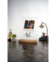 Love You Fotoğraflı Kişiselleştirilebilir Sevgiliye Masa Dekouru Dekoratif Ahşap Obje