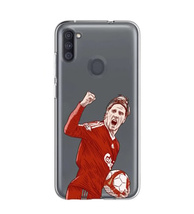 Samsung Galaxy M21 Uyumlu Fernando Torres Desenli Şeffaf Telefon Kılıfı