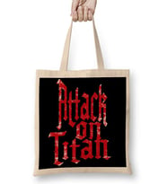 Attack On Titan Font Logo 001 Bez Çanta Uzun Saplı