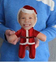 BK Gift Kişiye Özel Fotoğraflı Çocuk Noel Baba Bebek Yastık-1