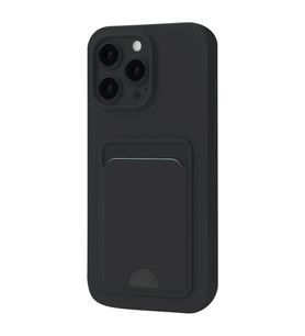 Apple İphone 16 Plus Kılıf Kelvin Kartvizitli Silikon - Siyah