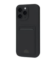 Apple İphone 16 Plus Kılıf Kelvin Kartvizitli Silikon - Siyah