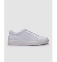 %100 Hakiki Deri Beyaz Bağcıklı Desenli Erkek Sneaker