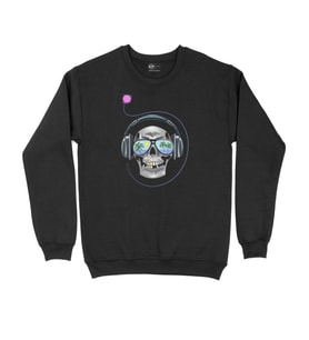 Müzisyen Kuru Kafa Siyah Sweatshirt