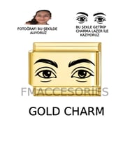 İtalyan Çelik Bileklik Göz Charmı Fotoğraf Baskılı Charm 1 Adet İstediğiniz Fotoğraf Charma Yapılır