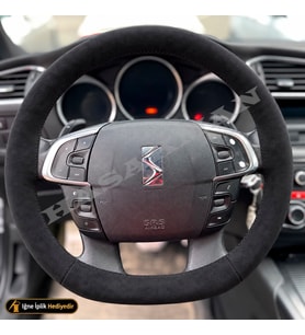 DS Automobiles DS 4 Dikme Direksiyon Kılıfı Alcantara Süet Monza Black Chic-So Chic-Elegance 2015-2018