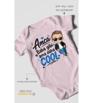 Amca Temalı Kısa Kollu Bebek Body %100 Pamuk